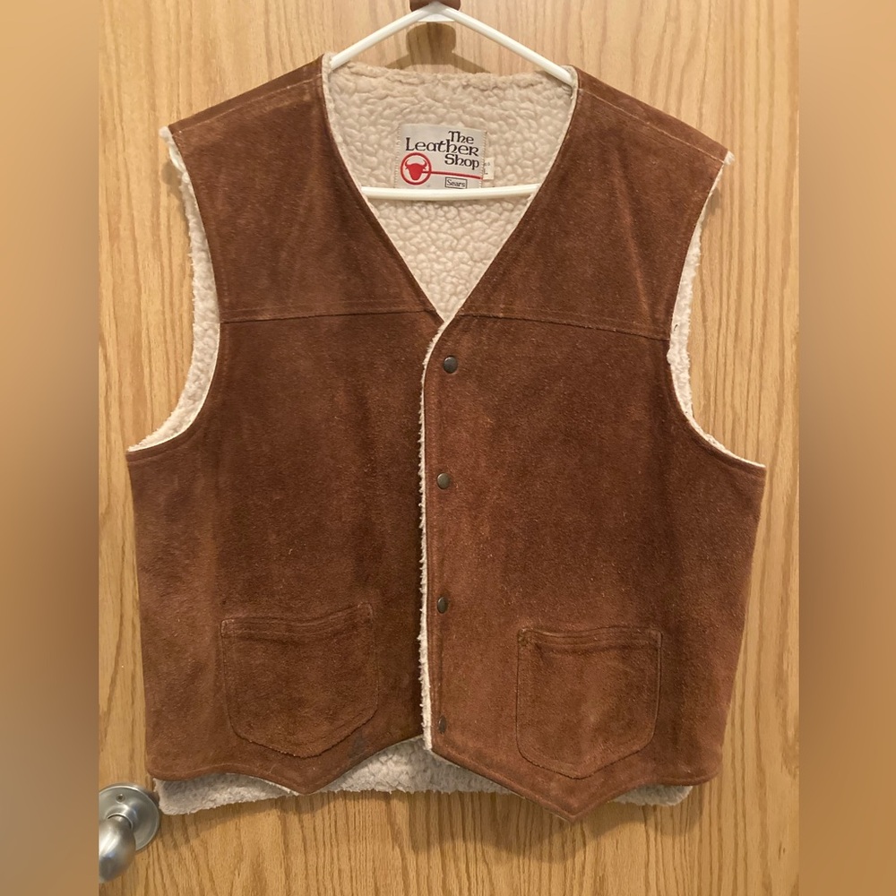 Vintage brown suede vest